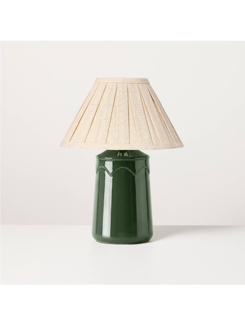 Green Ceramic Table Lamp with Pleated Shade - Hearth & Hand™ with Magnolia